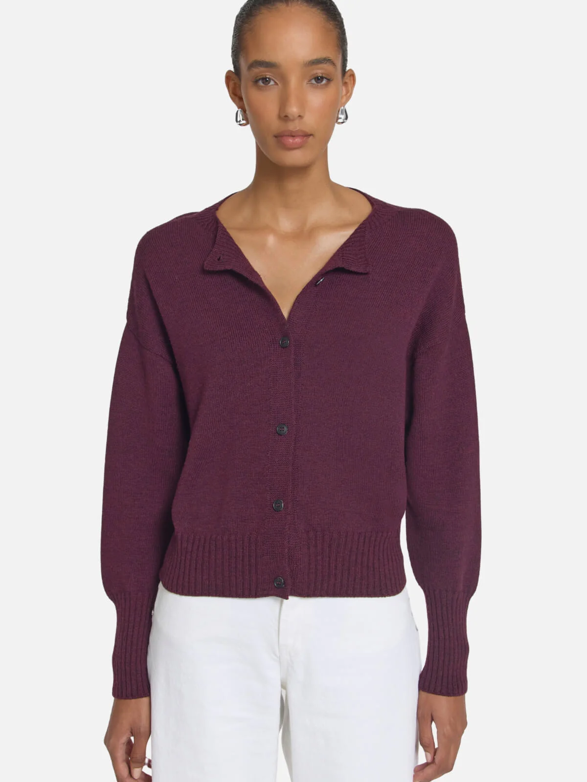 Hart Merino Cardigan - Garnet - Image 3